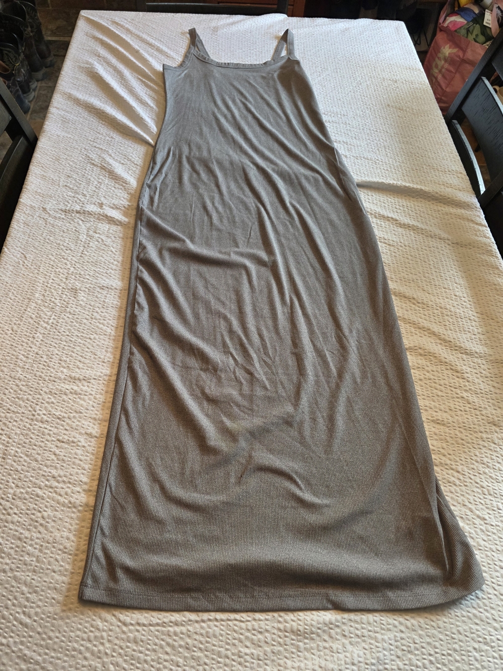 No Boundaries Light Gray Maxi Slip Dress M